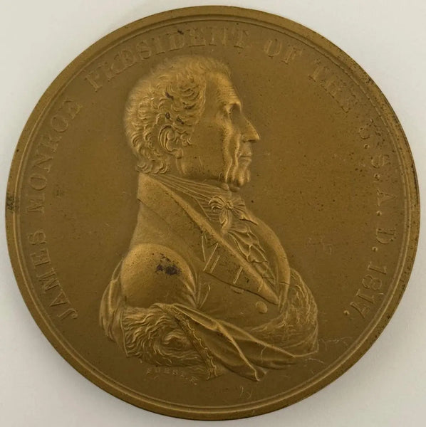 James Monroe Indian Peace Medal (1817) Bronze – U.S. Mint Historic Replica Heritage Pastime