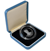 Jordan 1 Dinar 1992 silver proof coin in blue presentation case with bust portrait