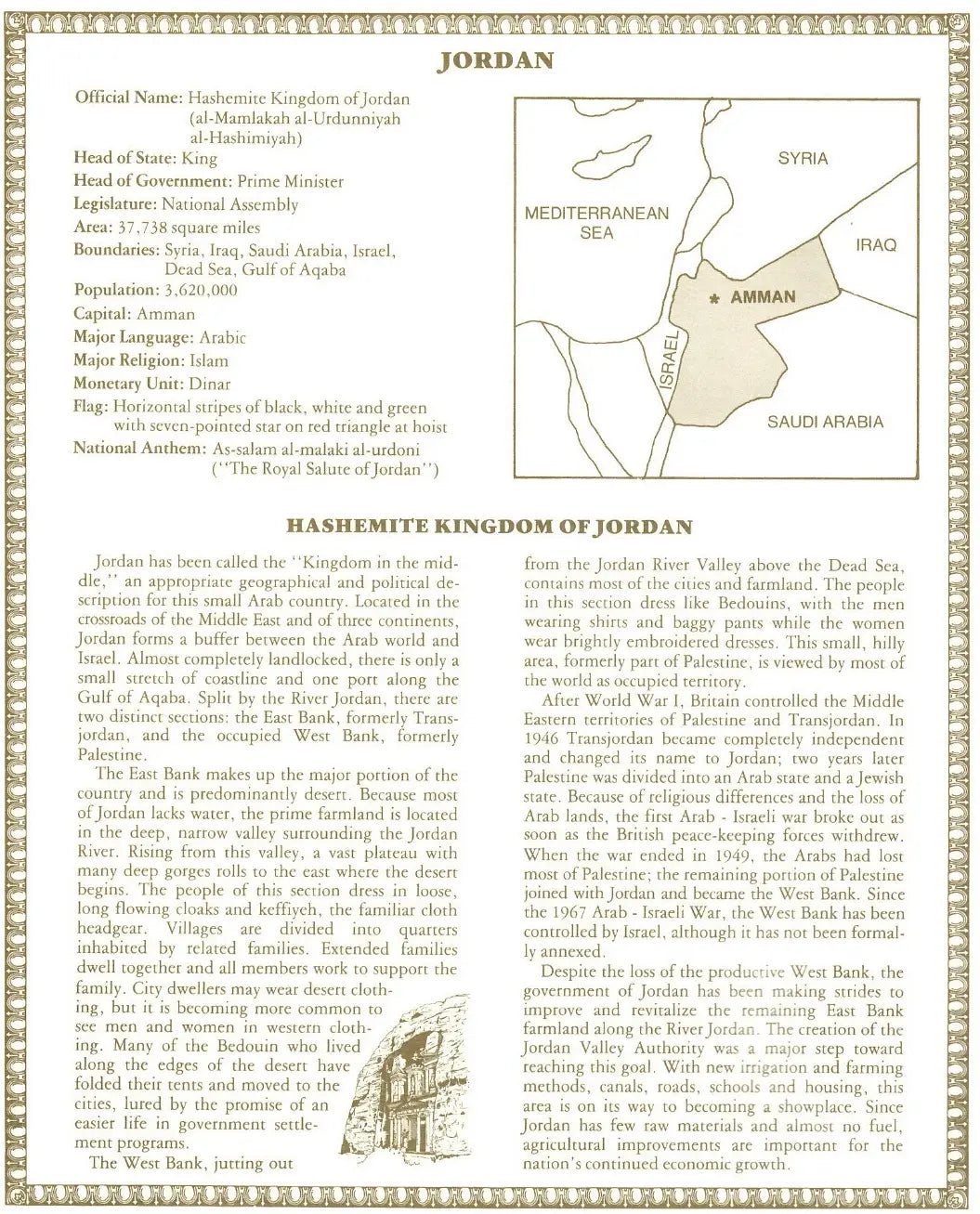 Jordan 1975 1/2 Half Dinar UNC P-17d Sign 17 UNC w/ FDI UN Flag Stamp 899414 9-19-1986 Coin Hub