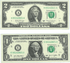 LOW DUPLICATE SERIAL NUMBER MATCHING $2 AND $1 NOTES! –SAME SERIALS Heritage Pastime