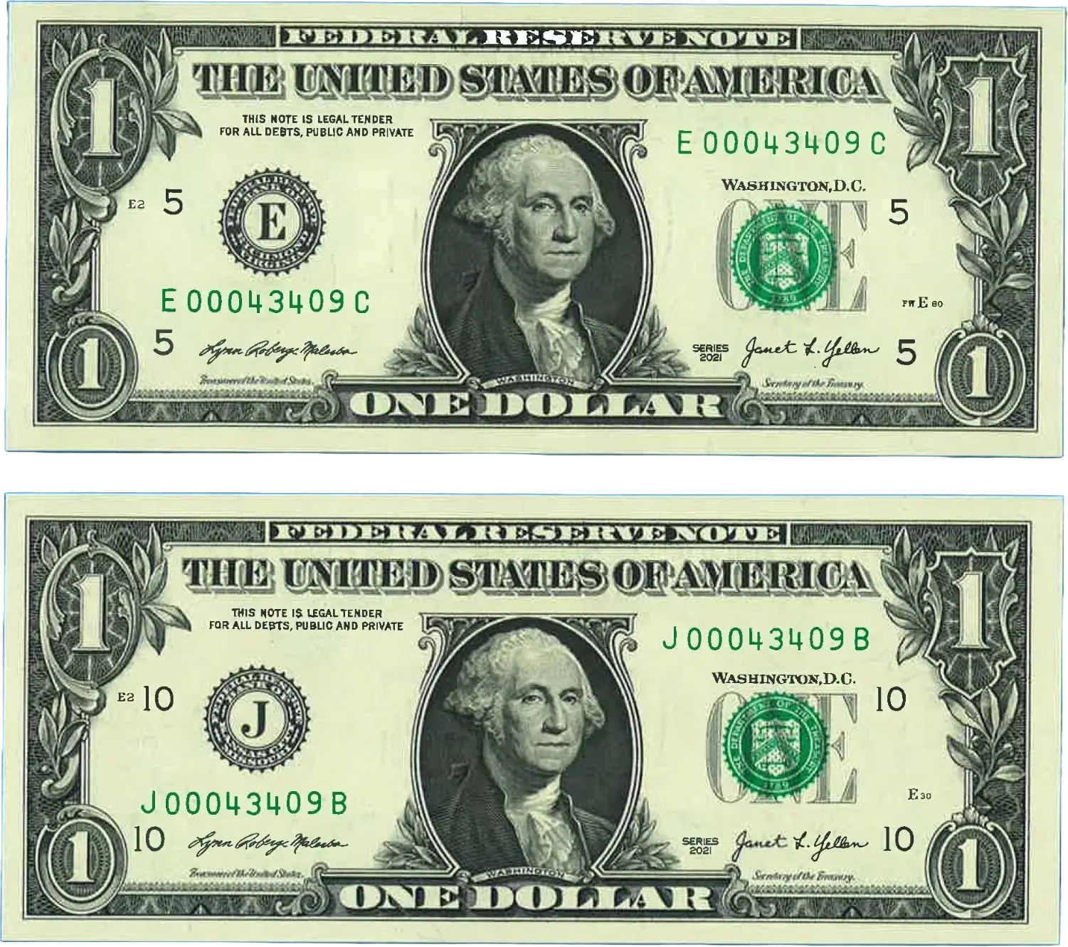 LOW DUPLICATE SERIAL NUMBER MATCHING DOLLAR NOTES! –SAME SERIALS Coin Hub