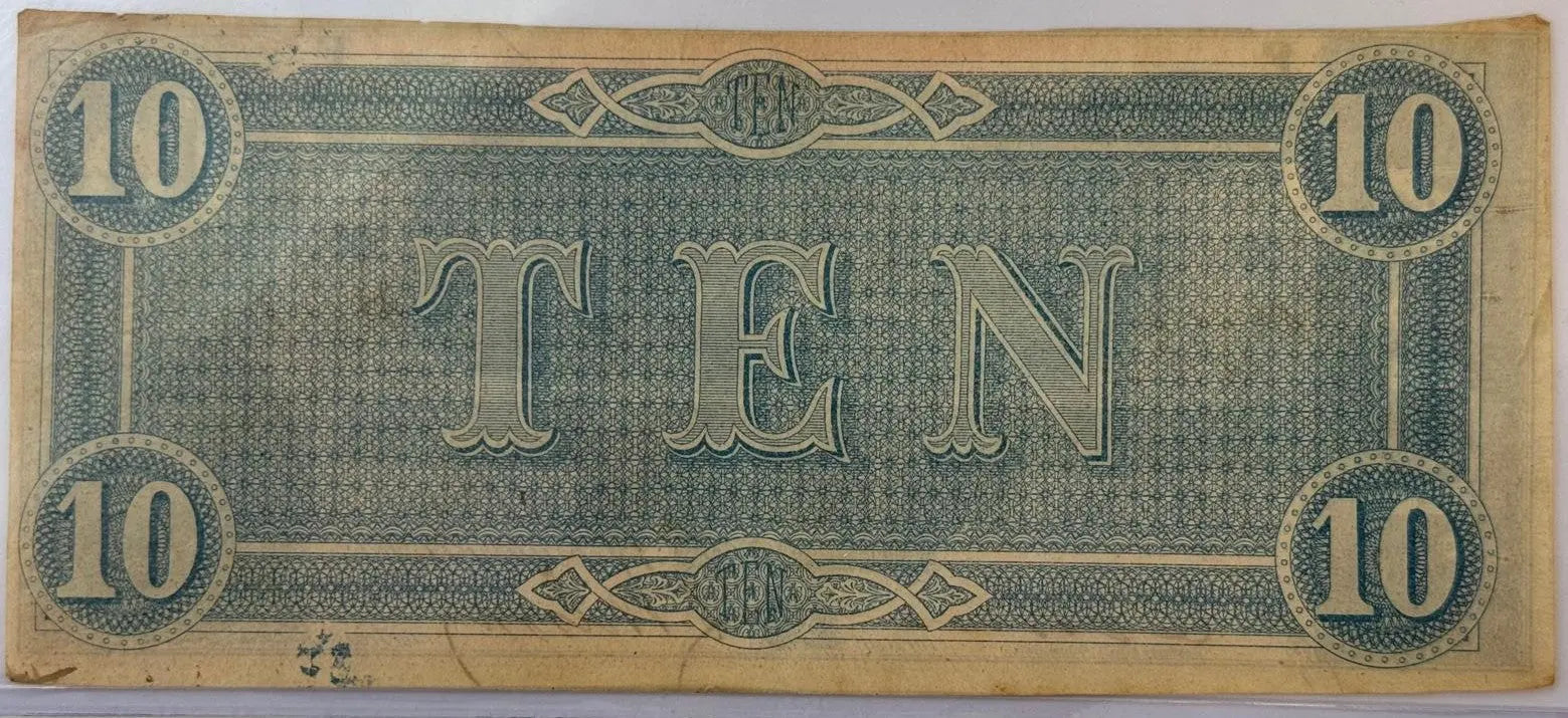 Set Of 4 1864 Confederate States of America $10 Notes – Consecutive Serial Numbers | Civil War Currency Heritage Pastime