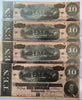 Set Of 4 1864 Confederate States of America $10 Notes – Consecutive Serial Numbers | Civil War Currency Heritage Pastime