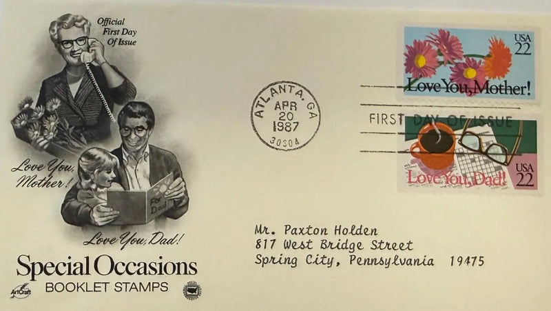"Special Occasions" First Day Cover (FDC) – Mother’s & Father’s Day U.S. Stamp Collectible Heritage Pastime