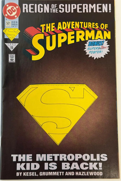 The Adventures of Superman #501 (1993) – Reign of the Supermen | Bonus Poster Edition | DC Comics Heritage Pastime