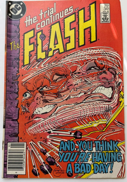 The Flash #341 (1985) – DC Comics Copper Age Issue | “Trial of the Flash” Part | Infantino & Janson Cover Art Heritage Pastime