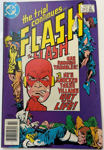 The Flash #342 (1985) – DC Comics Copper Age Issue | “The Trial Continues” | Cary Bates Story | Infantino & Janson Art Heritage Pastime