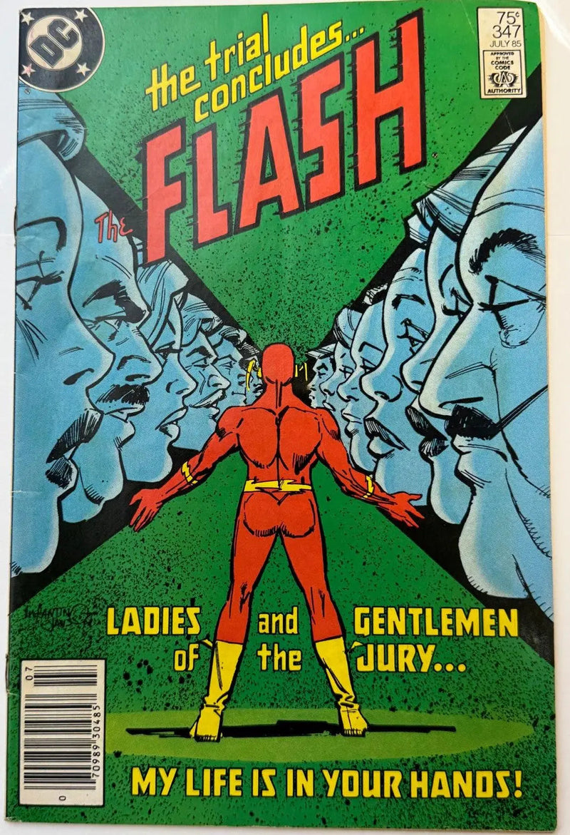 The Flash #347 (1985) – DC Comics Copper Age Issue | “The Trial Concludes…” | Cary Bates Story | Carmine Infantino Cover Heritage Pastime