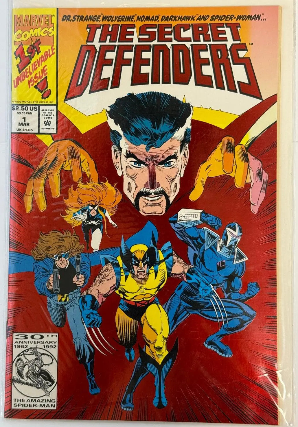 The Secret Defenders #1 (March 1993) – Red Foil Cover | Marvel 30th Anniversary Issue Heritage Pastime