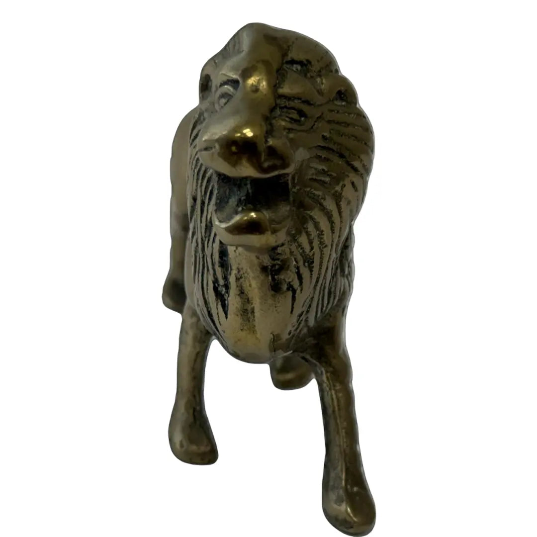 Vintage Brass Lion Figurine. Coin Hub