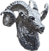 Vintage Navajo Sterling Silver Bighorn Sheep Bolo Tie Slide with Ruby Eyes – 56.6 Grams Heritage Pastime
