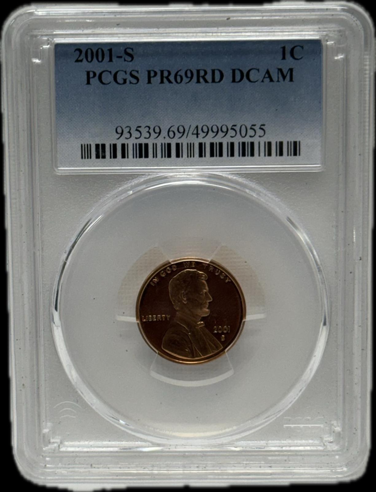 2001-S 1C PCGS PR69RD DCAM