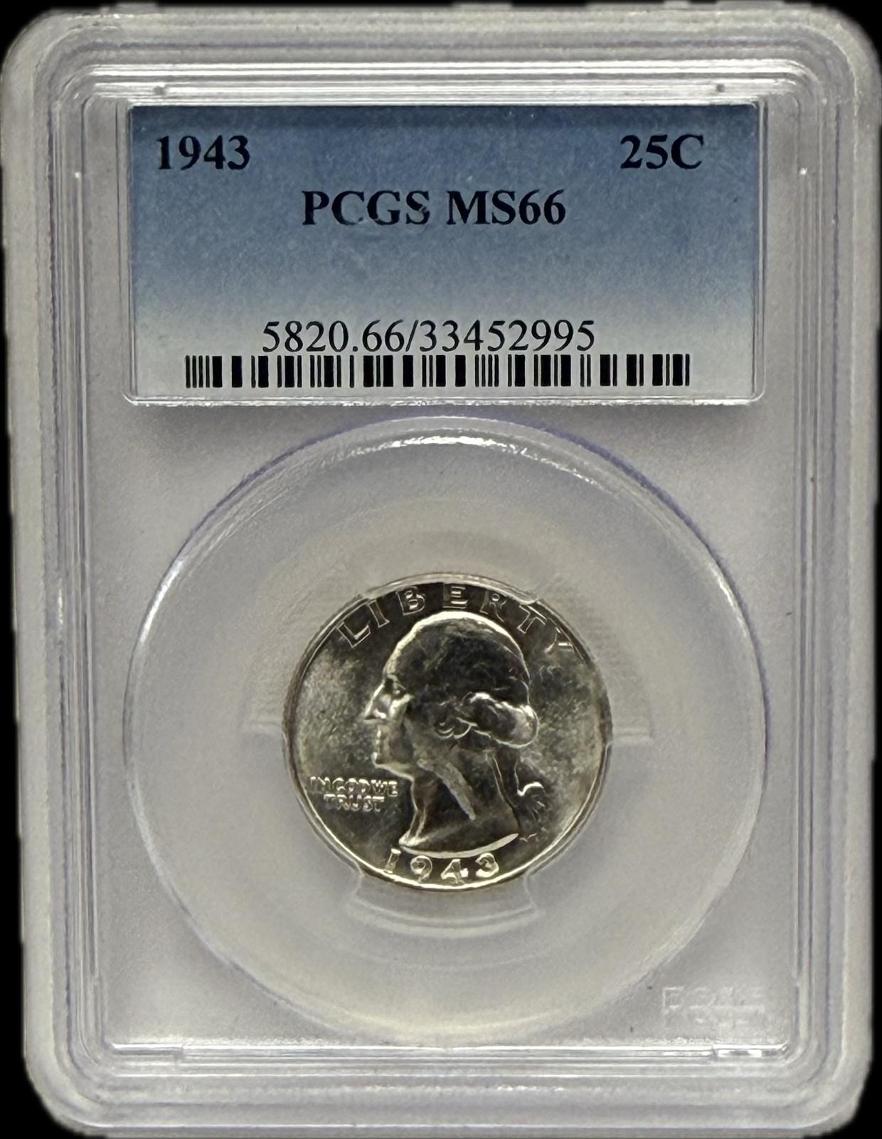 1943 25C PCGS MS66
