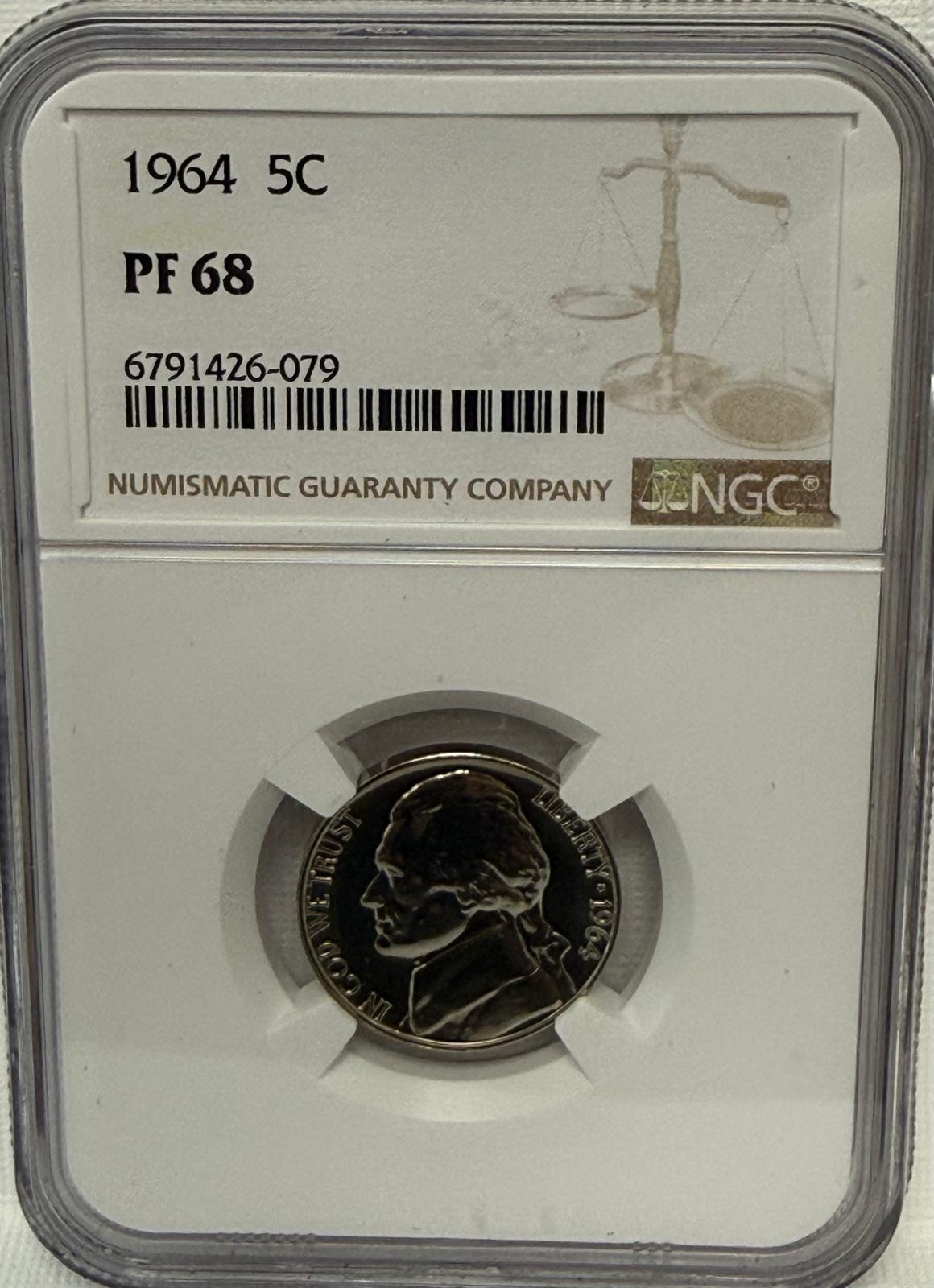 1964 5C PCGS PF68