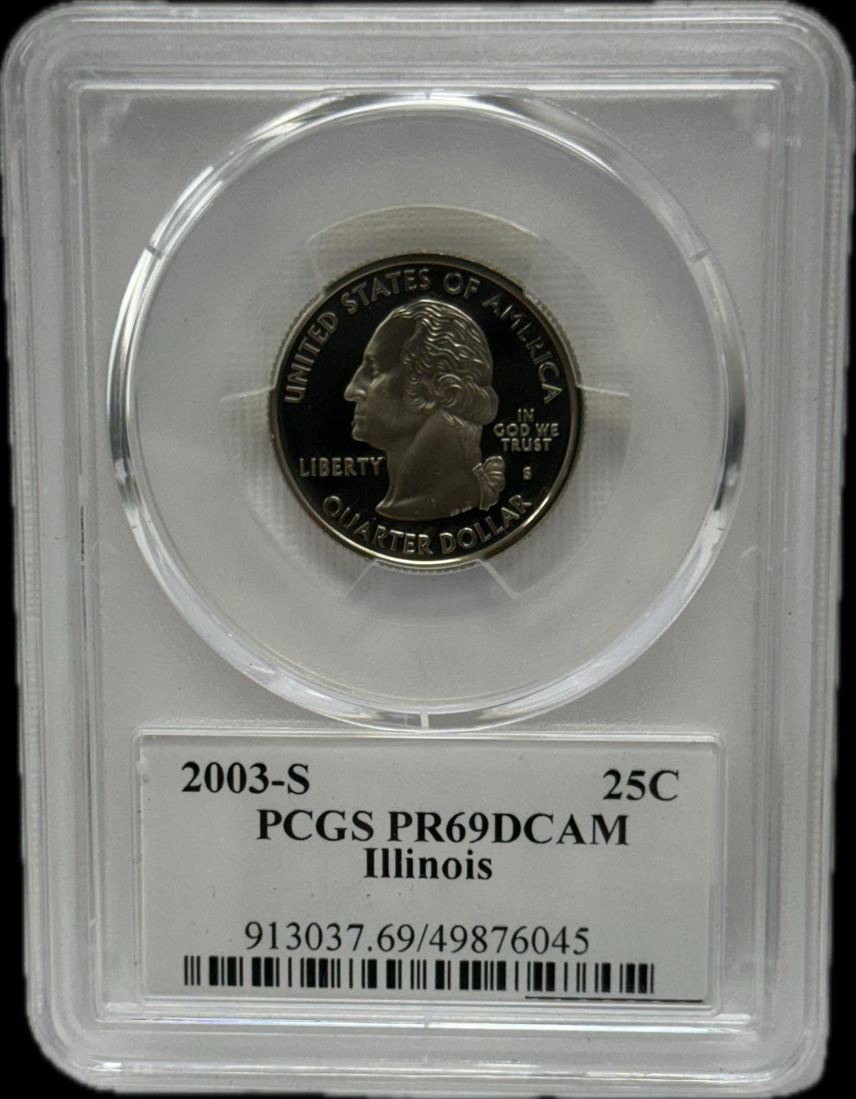 2003-S 25C PCGS PR69 DCAM Illinois