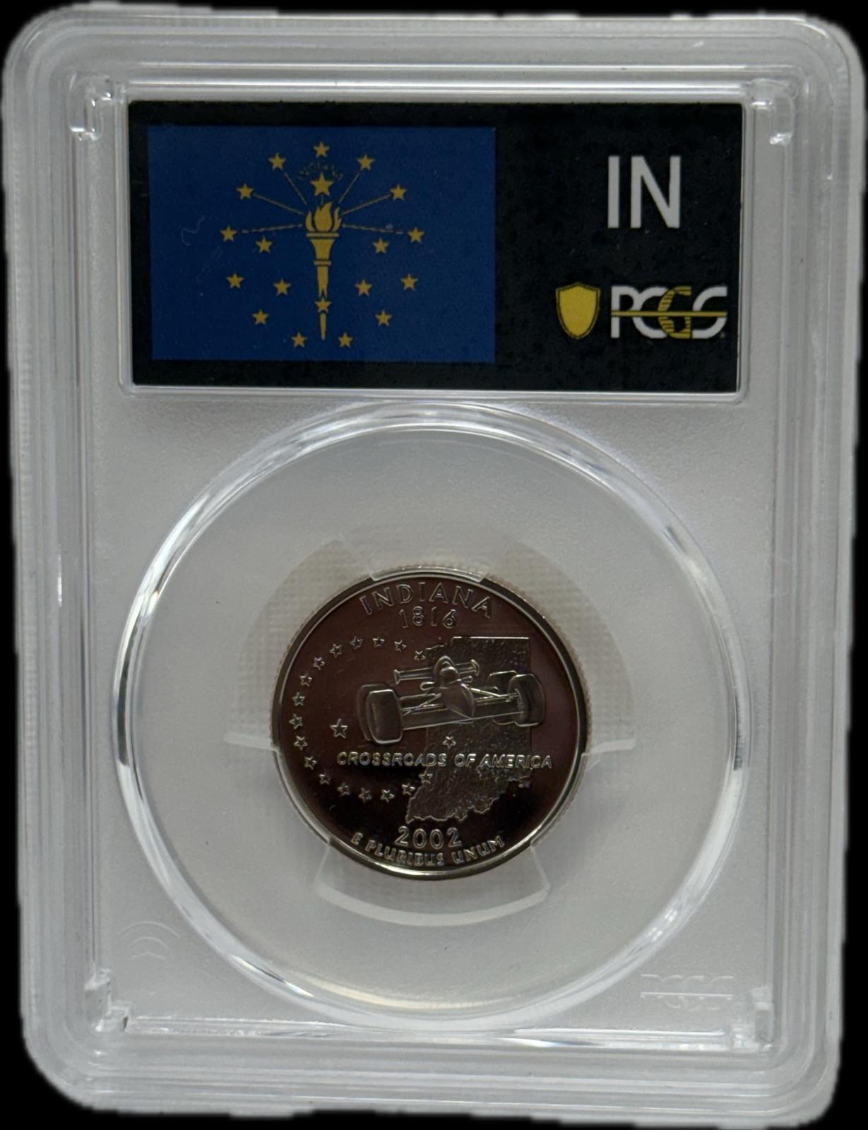 2002-S 25C PCGS PR69 DCAM Indiana