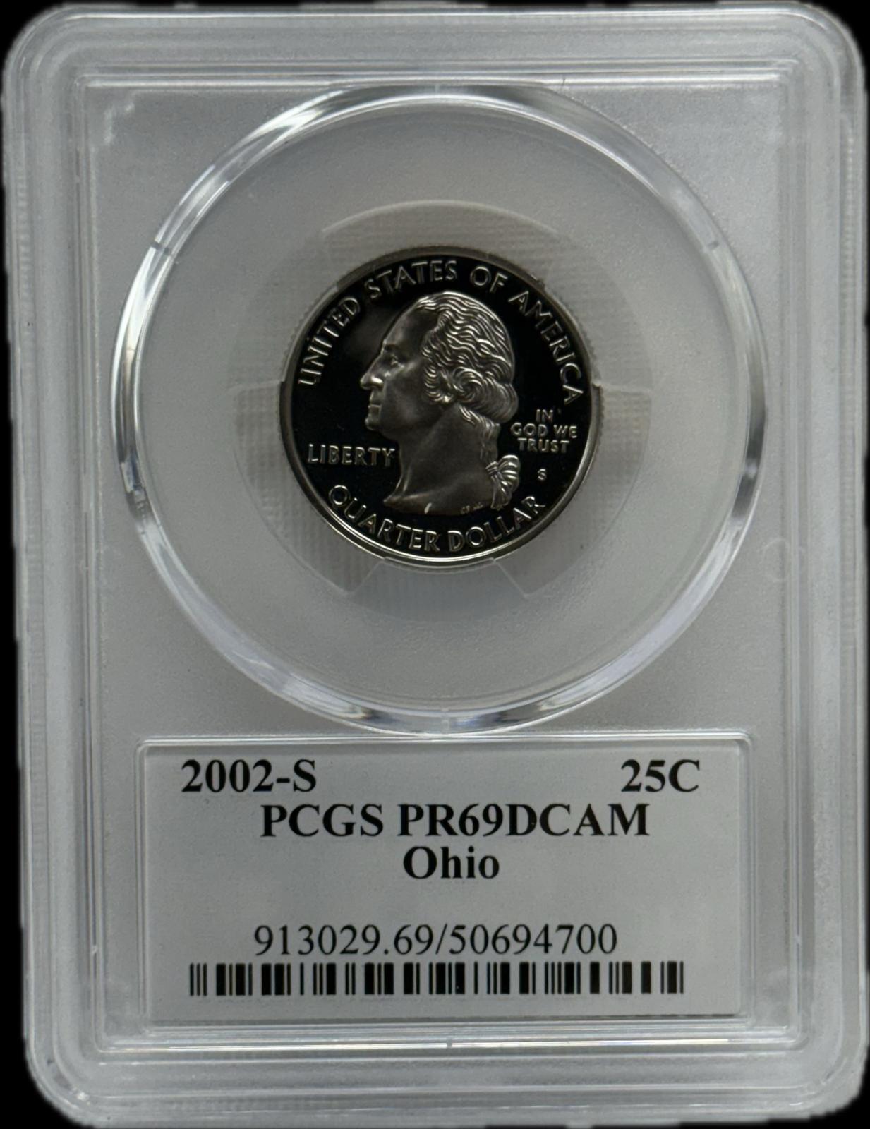 2002-S 25C PCGS PR69 DCAM Ohio