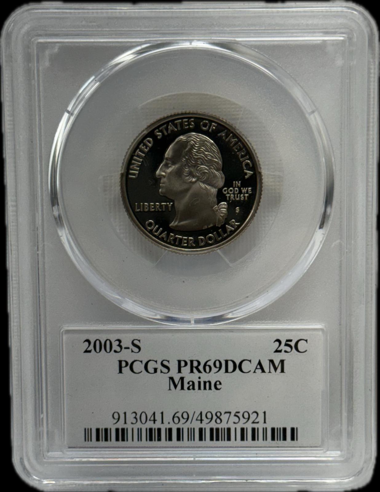 2003-S 25C PCGS PR69 DCAM Maine