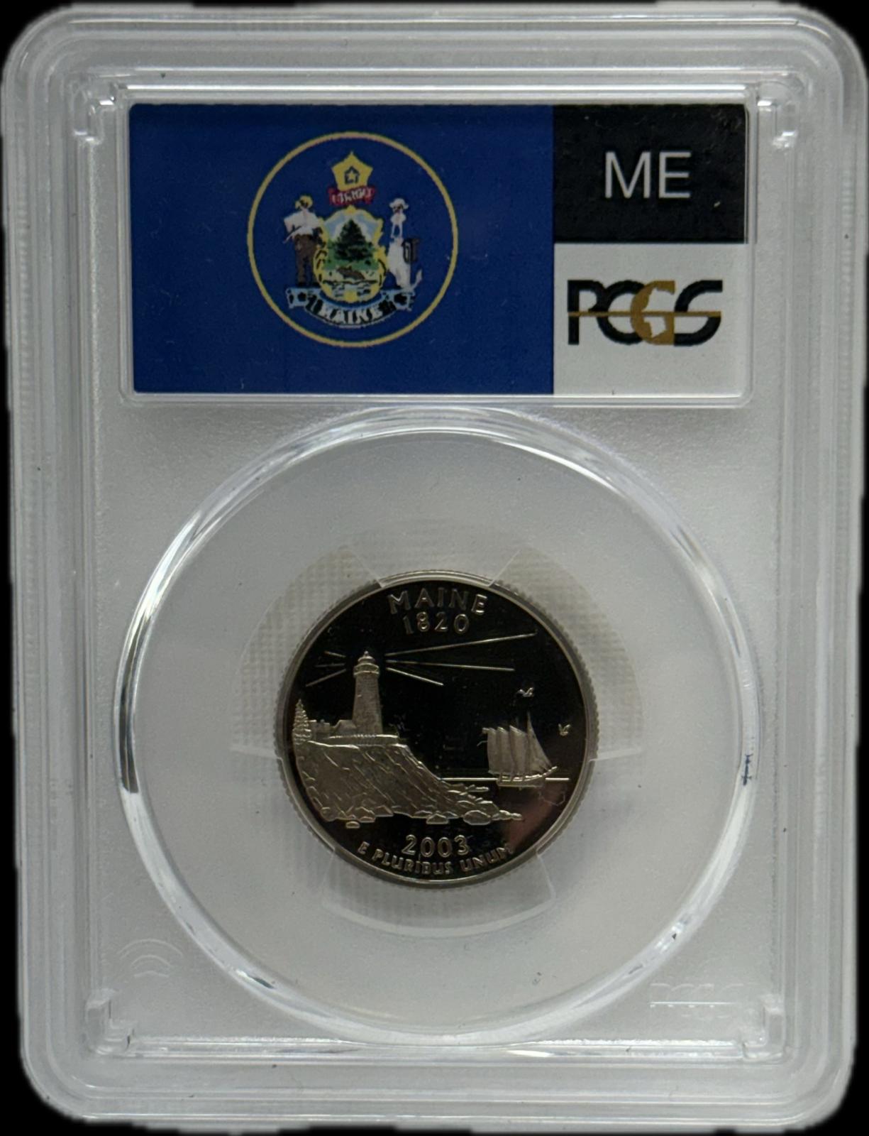 2003-S 25C PCGS PR69 DCAM Maine
