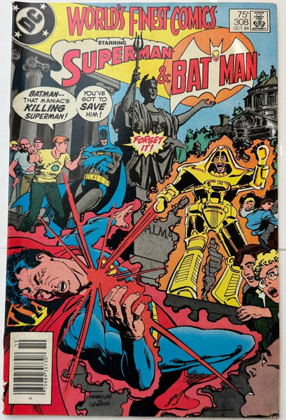 World’s Finest Comics #308 (1984) – DC Comics Copper Age Issue | “Night and Day” | Superman & Batman Team-Up Heritage Pastime