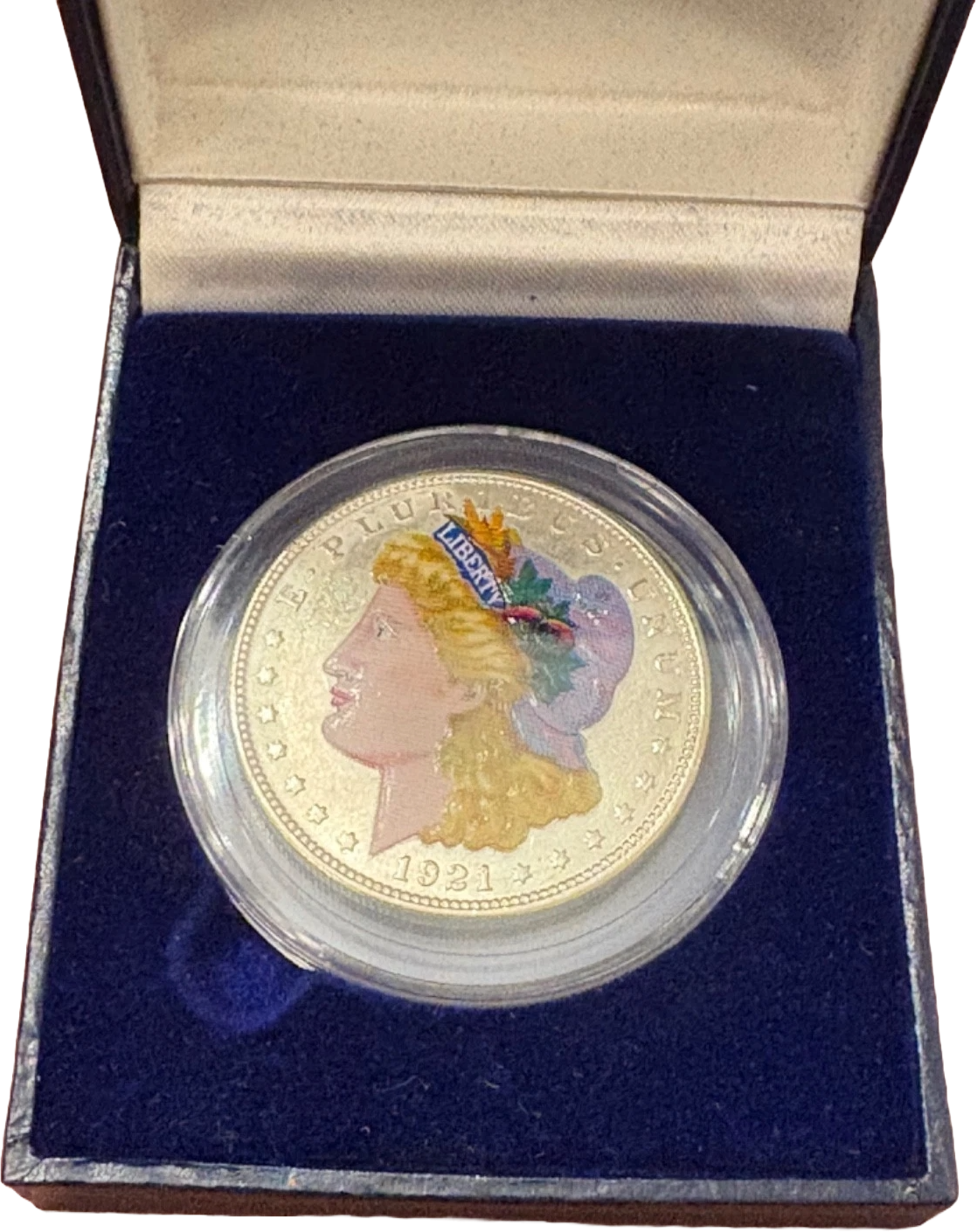 Painted 1921 Morgan Silver Dollar