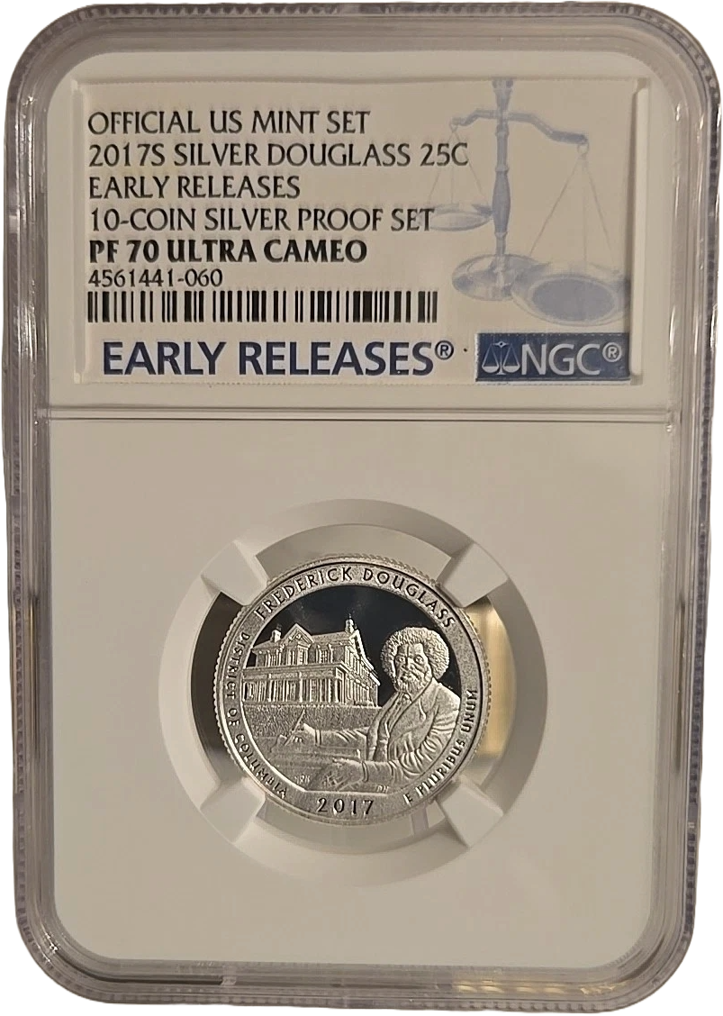 2017 S Silver PROOF 70 ULTRA CAMEO, SILVER DOUGLAS, EARLY RELEASES